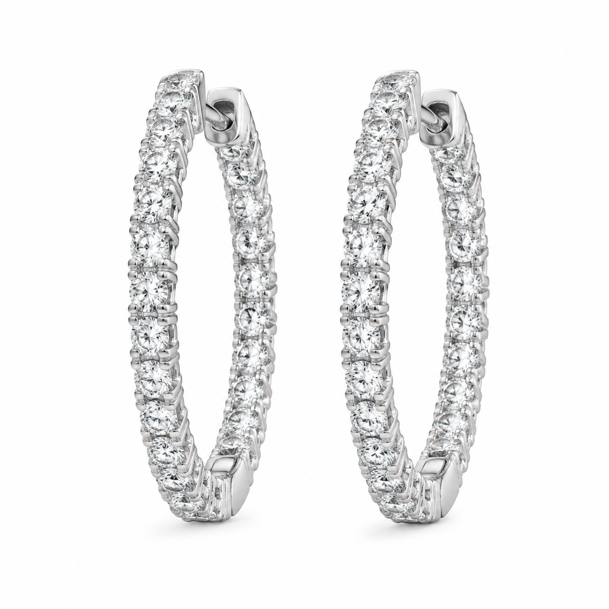 Malakan Diamond Inside Out Hoop Earrings