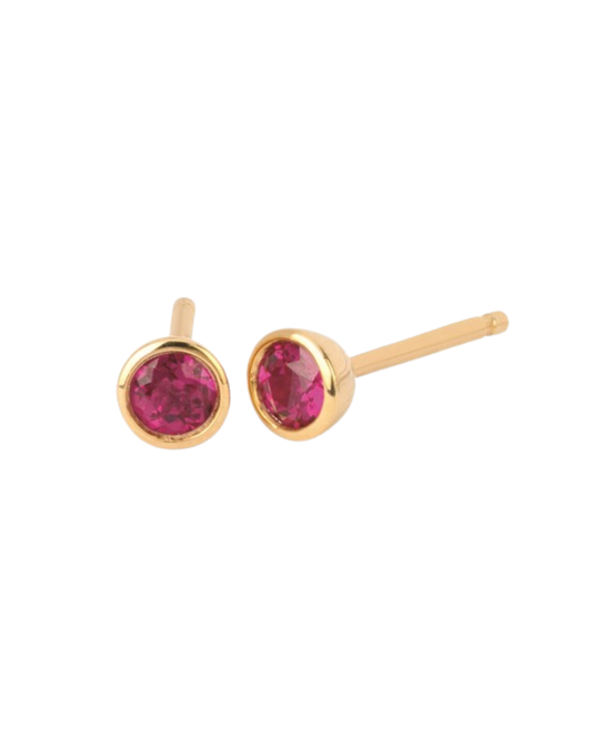Ostbye Ruby Bezel Stud Earrings