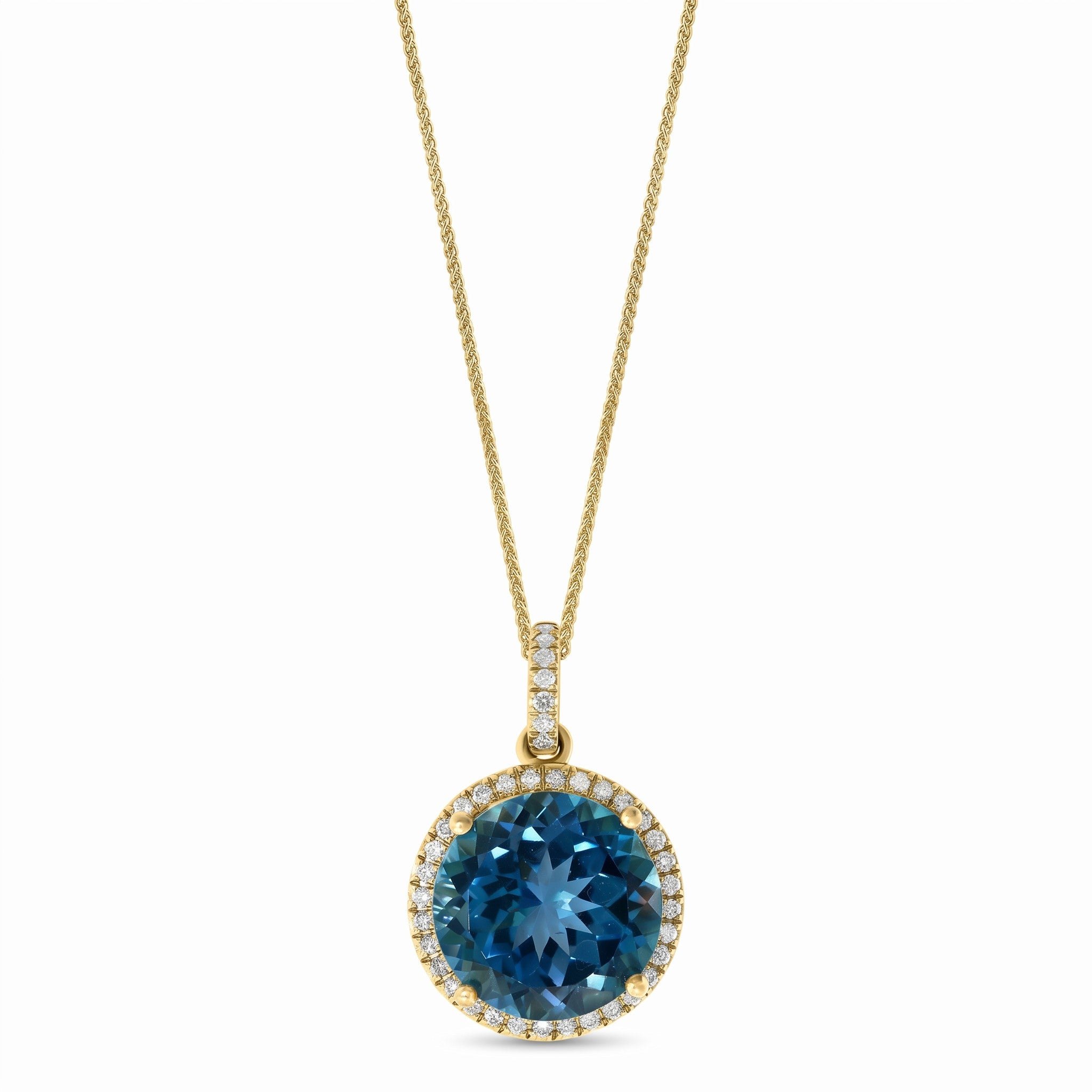 LALI London Blue Topaz & Diamond Pendant Necklace