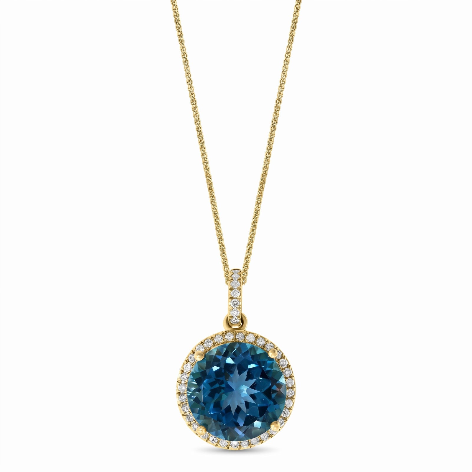 LALI London Blue Topaz & Diamond Pendant Necklace