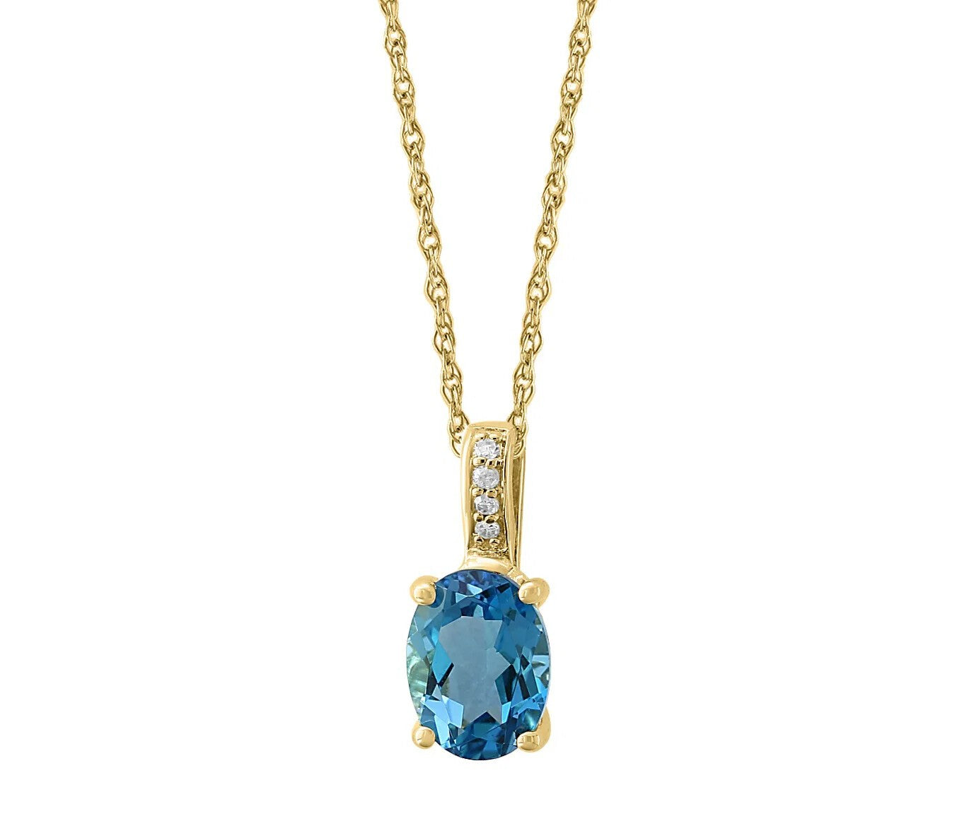 LALI London Blue Topaz & Diamond Pendant Necklace