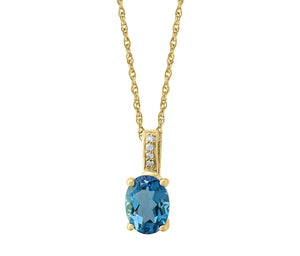 LALI London Blue Topaz & Diamond Pendant Necklace