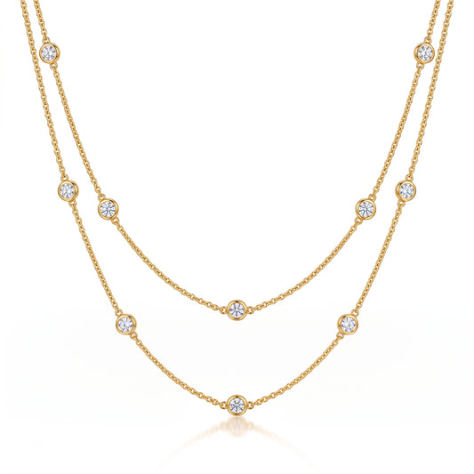 Malakan Diamond Station Necklace
