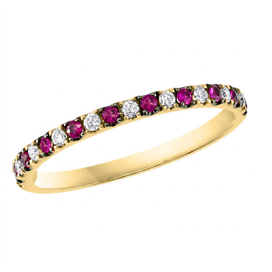 LALI Ruby &amp; Diamond Half Eternity Ring