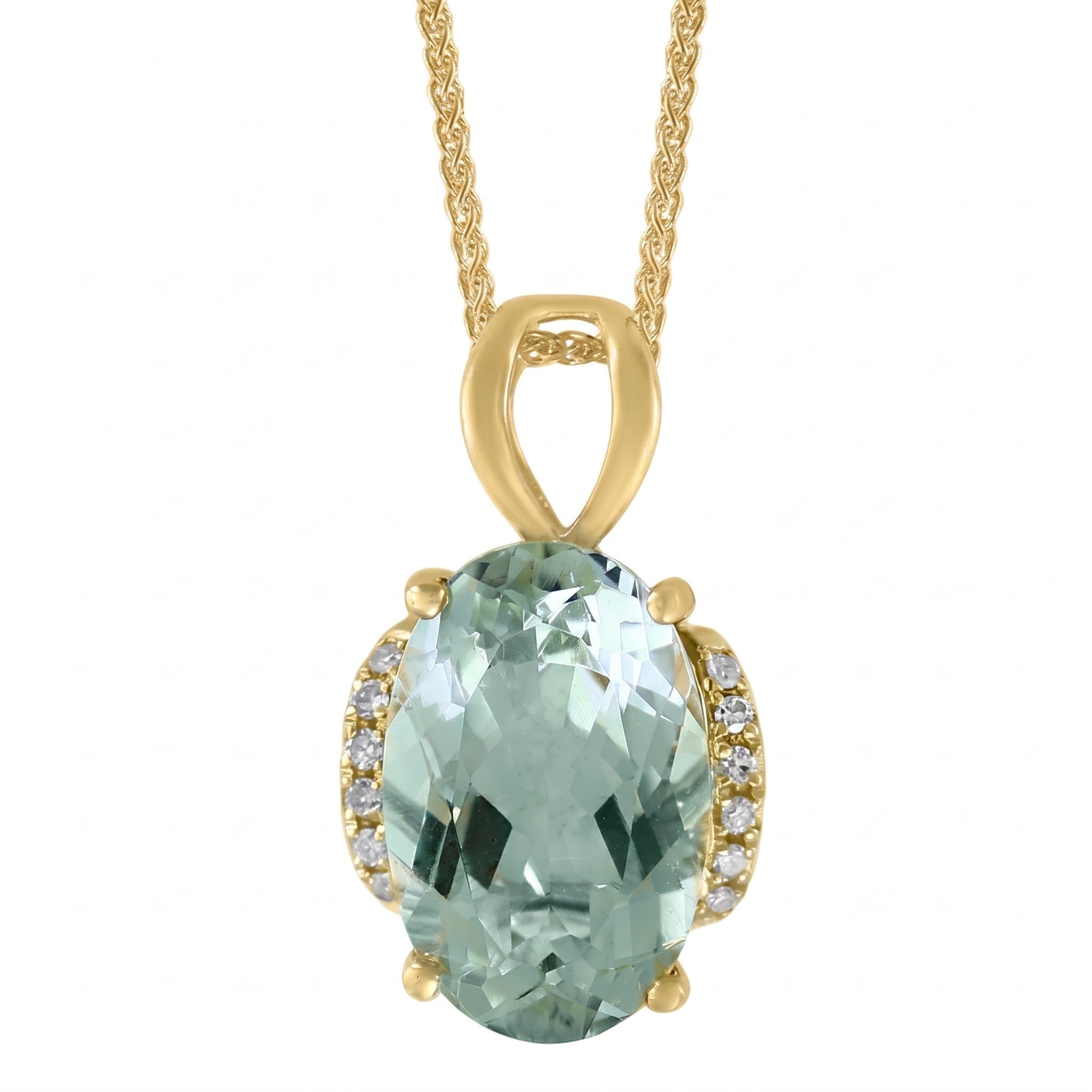 LALI Green Amethyst & Diamond Pendant Necklace