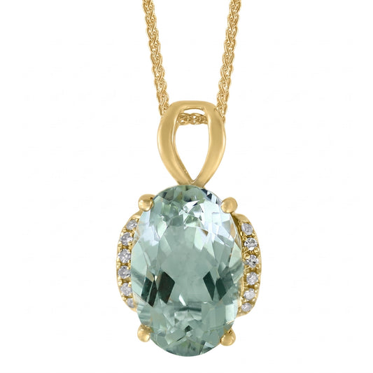 LALI Green Amethyst & Diamond Pendant Necklace