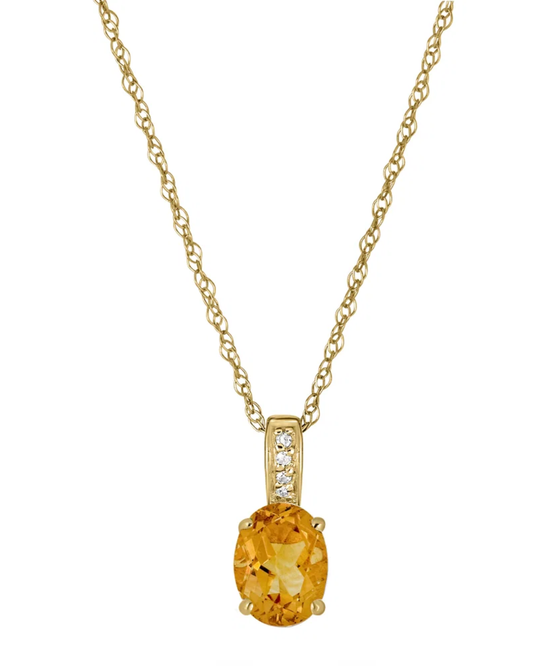 LALI Citrine & Diamond Pendant Necklace