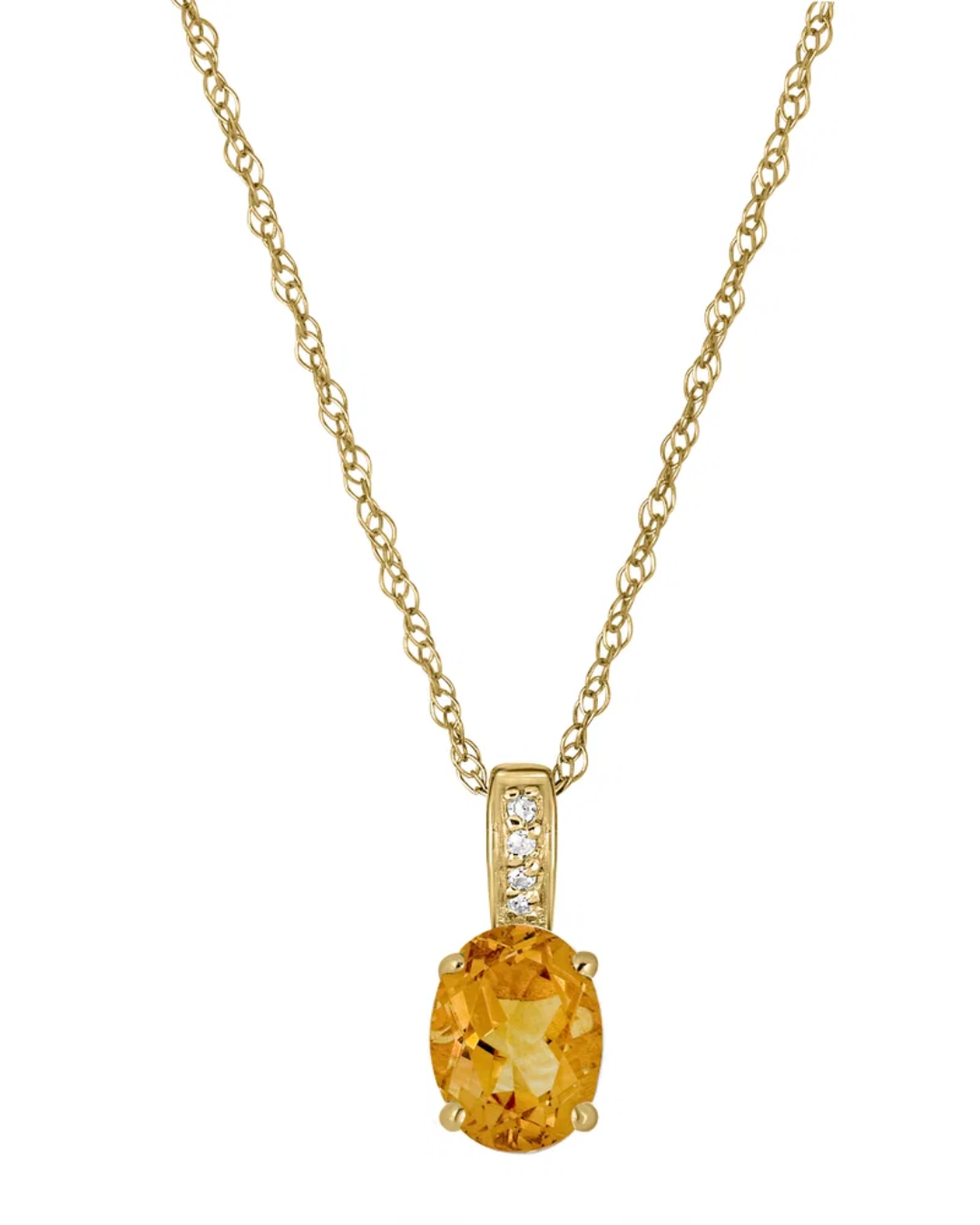 LALI Citrine & Diamond Pendant Necklace