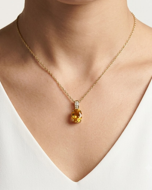 LALI Citrine & Diamond Pendant Necklace