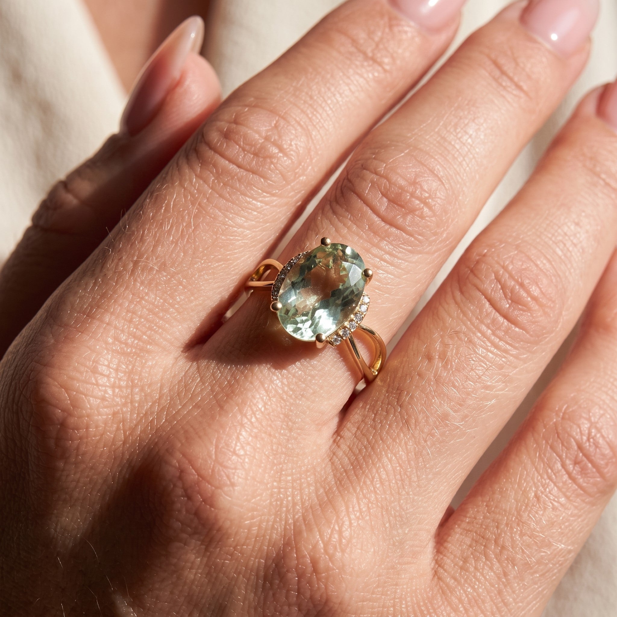 LALI Green Amethyst & Diamond Ring