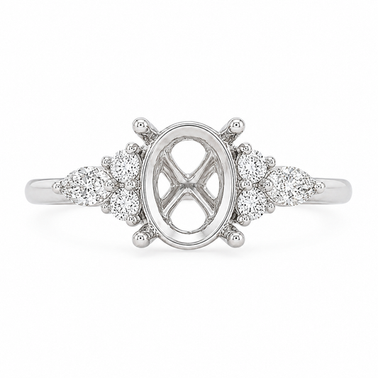 Malakan Marquise & Round Diamond Semi-Mount