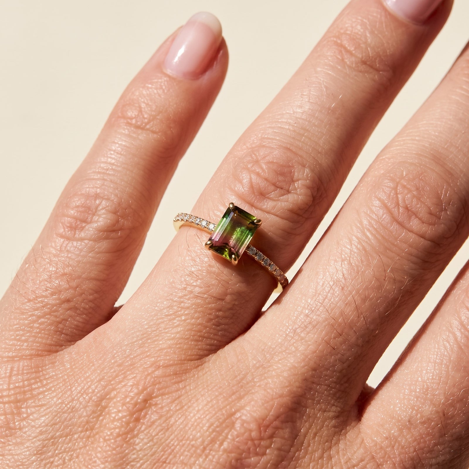 LALI Watermelon Tourmaline & Diamond Ring