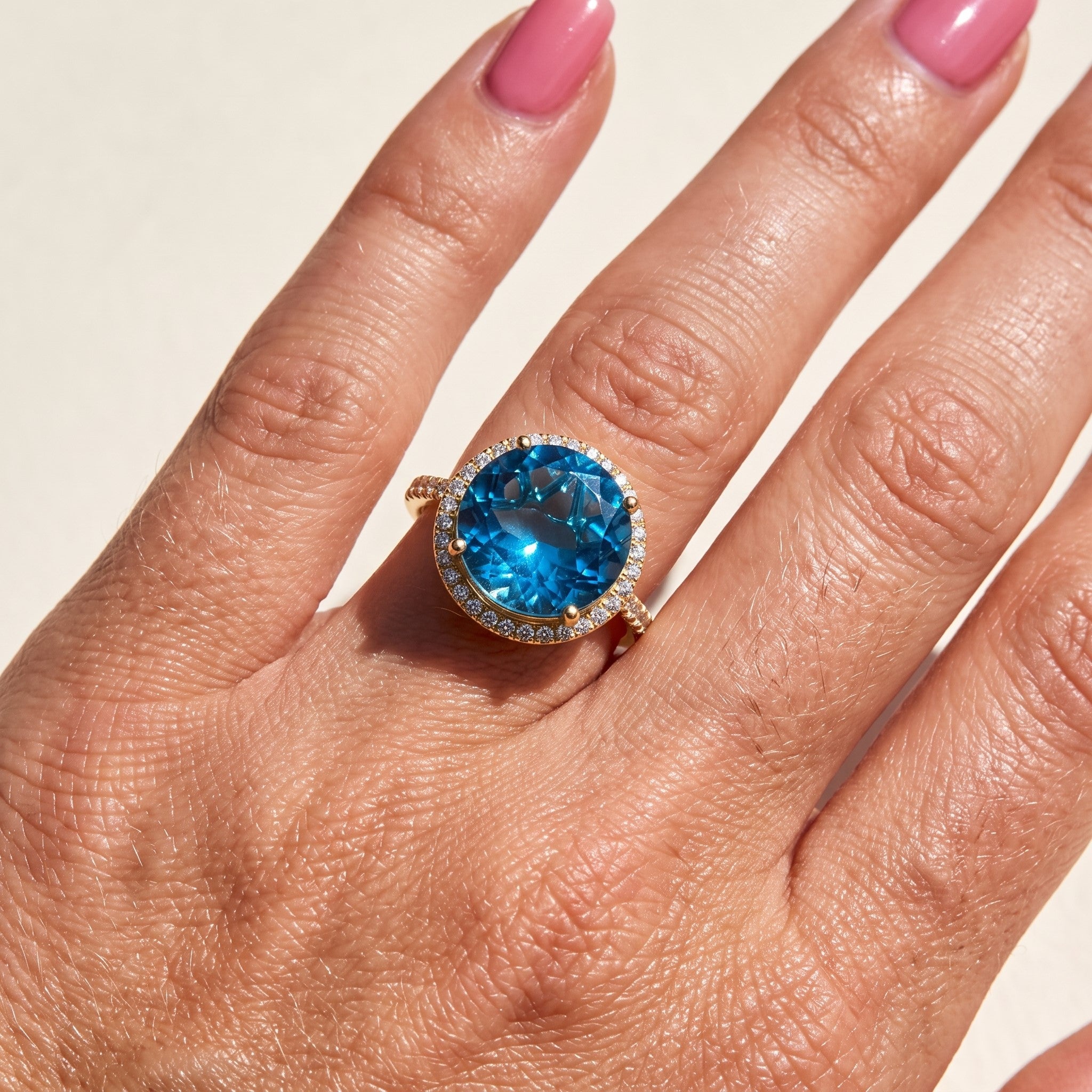LALI London Blue Topaz & Diamond Ring