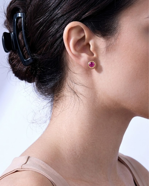 Ostbye Ruby Bezel Stud Earrings