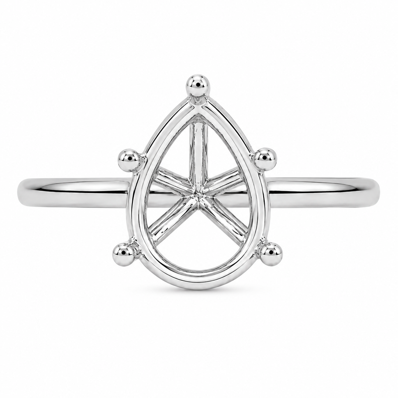 Malakan Pear Diamond Setting Ring