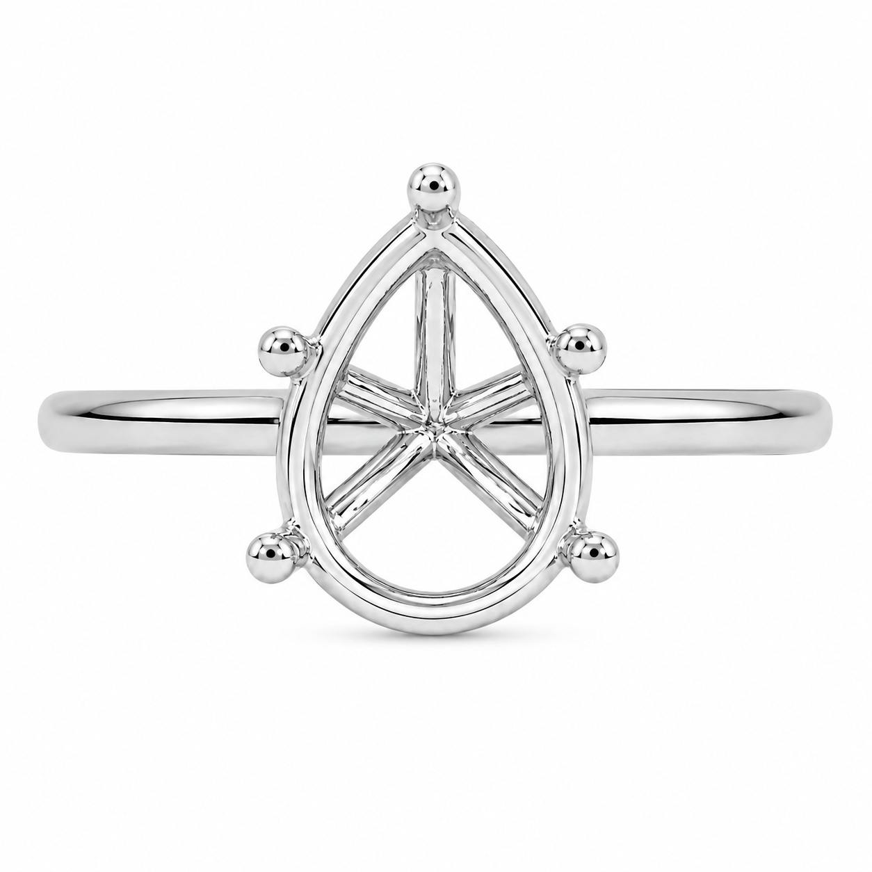 Malakan Pear Diamond Setting Ring