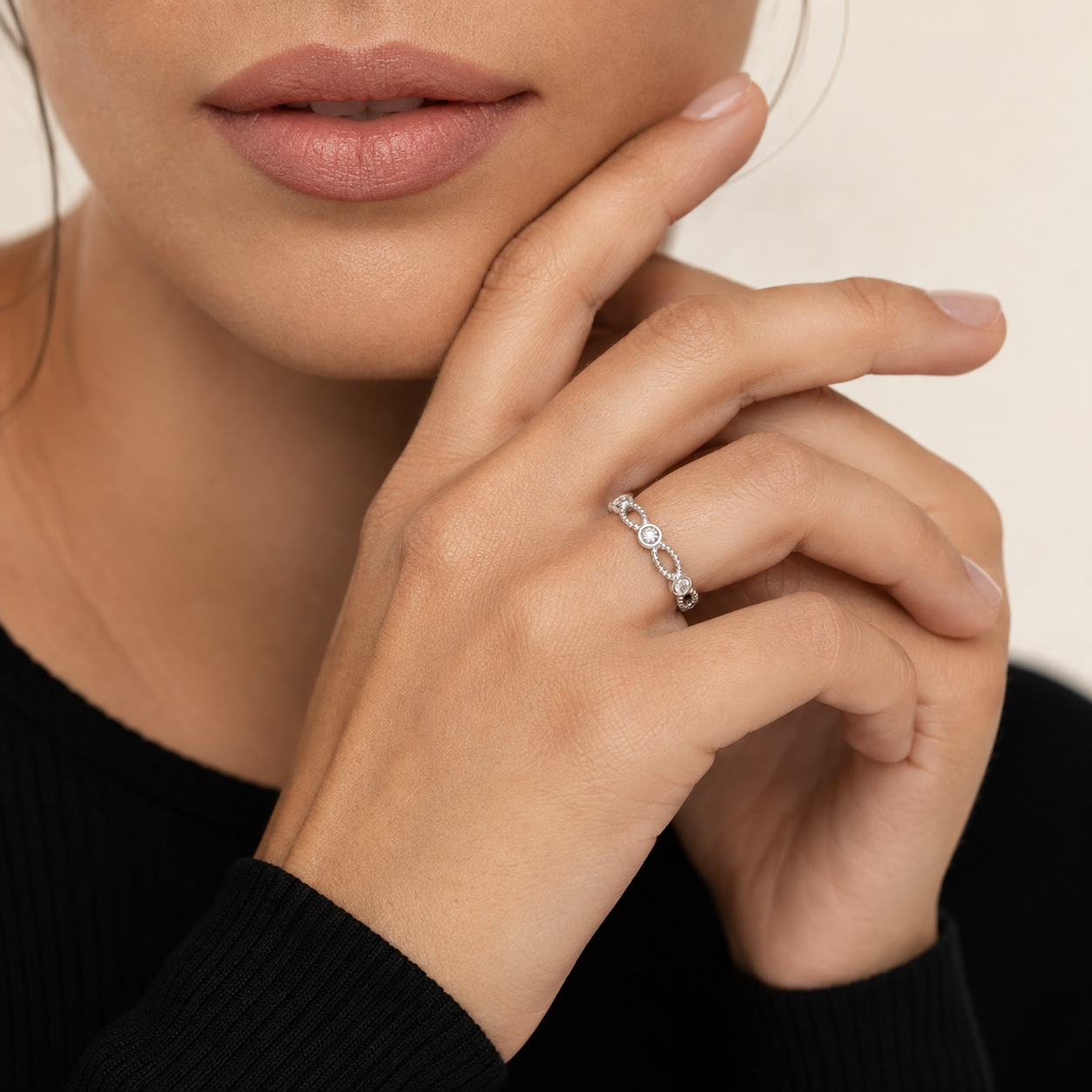 Malakan Bezel Diamond Infinity Band