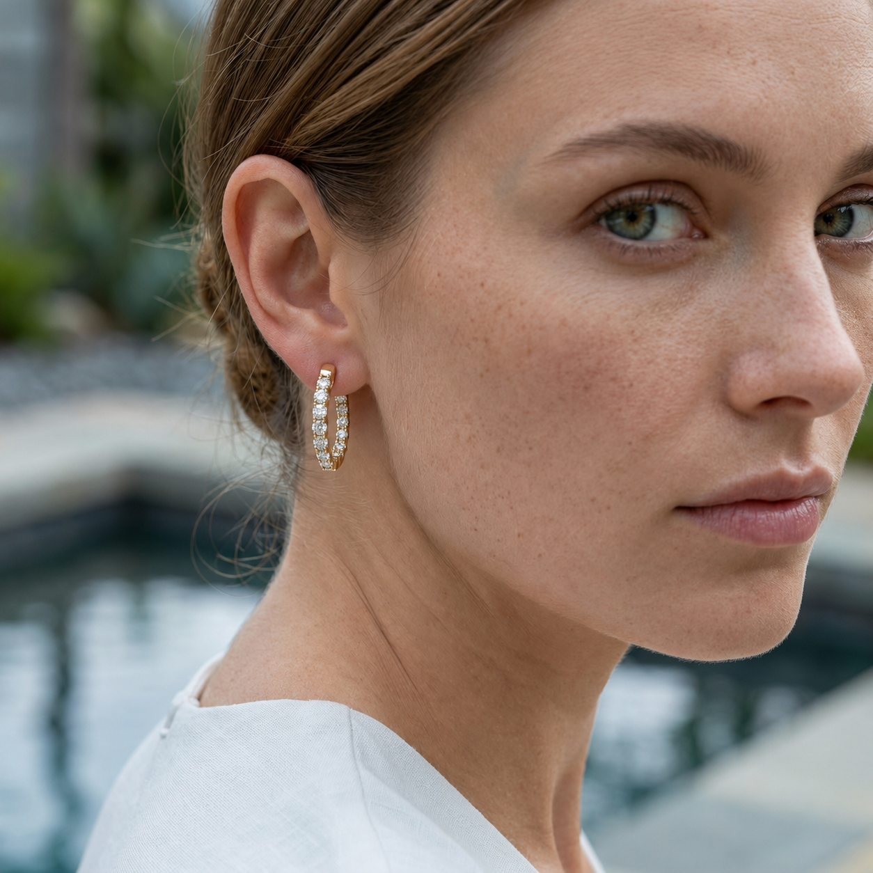 Malakan Diamond Inside-Out Hoop Earrings
