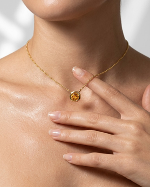 Ostbye Citrine Bezel Pendant Necklace