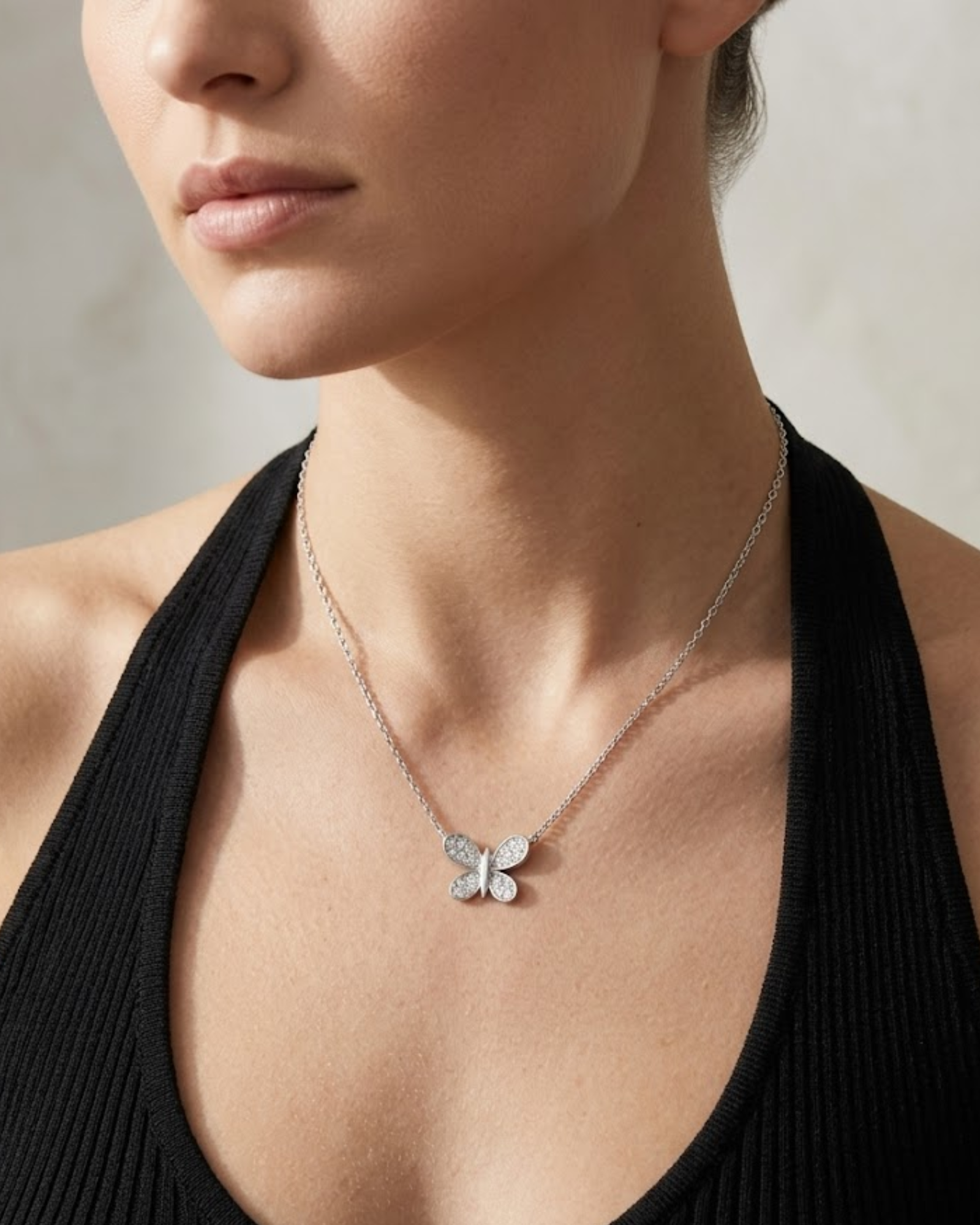 Royal Diamond Butterfly Necklace