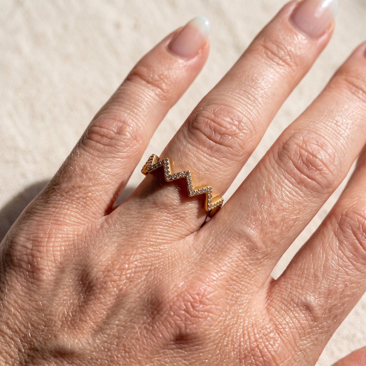 Malakan Sculptural Zig-Zag Diamond Ring