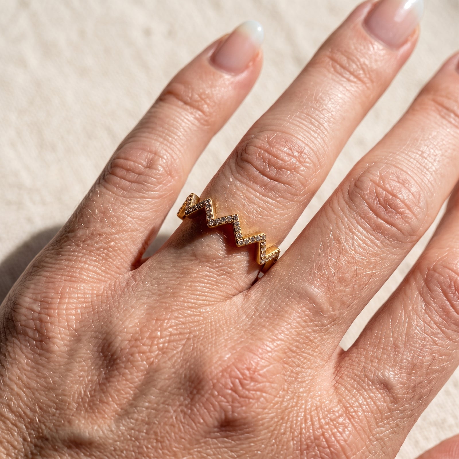 Malakan Sculptural Zig-Zag Diamond Ring