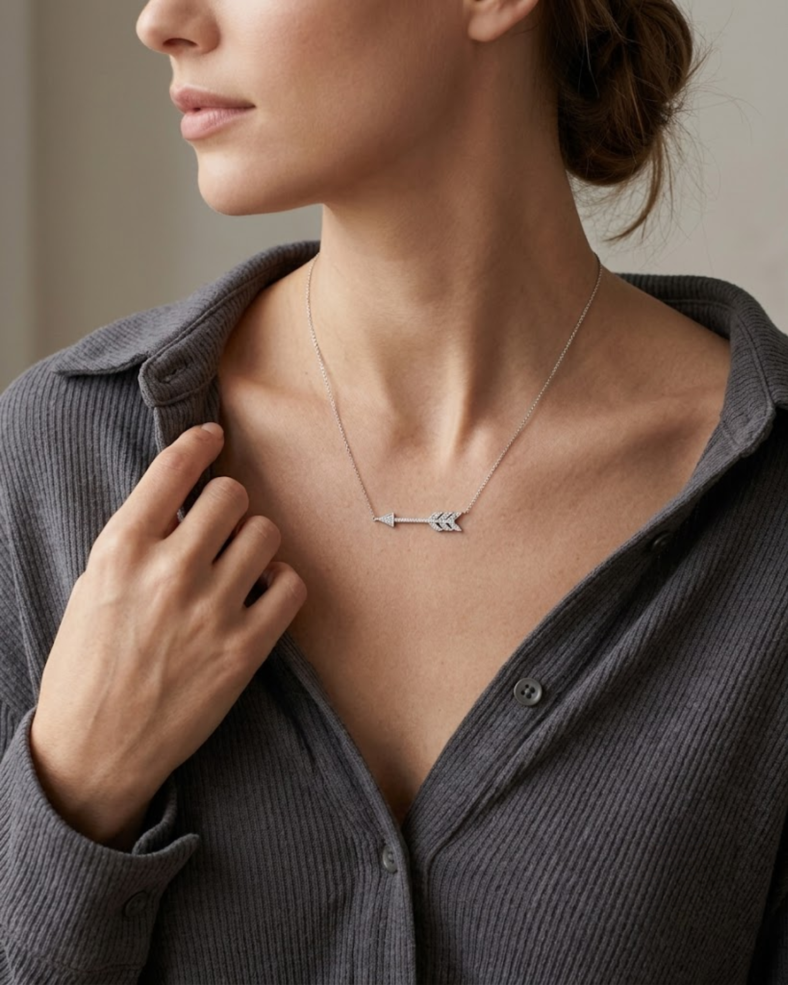 Royal Diamond Arrow Necklace