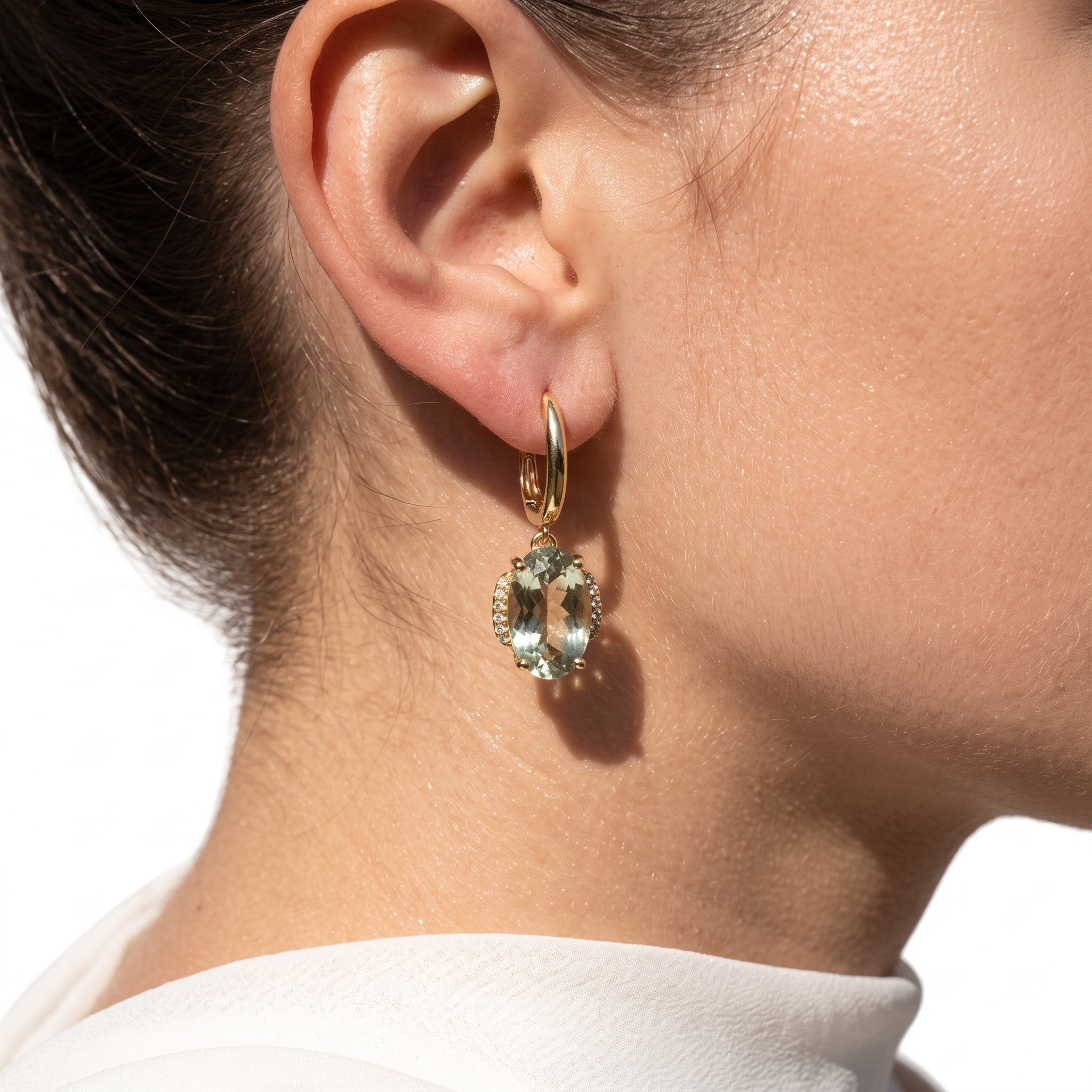 LALI Green Amethyst & Diamond Earrings