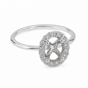 Malakan Oval Halo Semi-Mount Engagement Ring