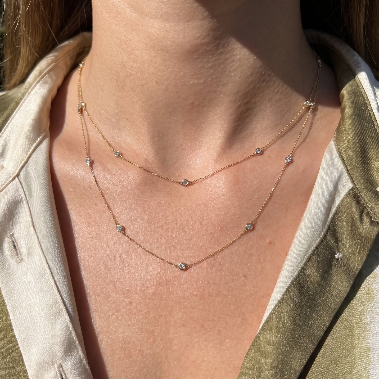 Malakan Diamond Station Necklace