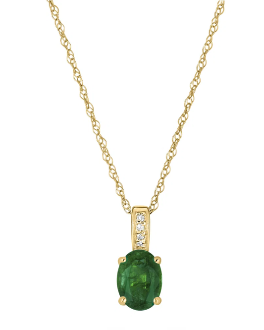 LALI Emerald & Diamond Pendant Necklace
