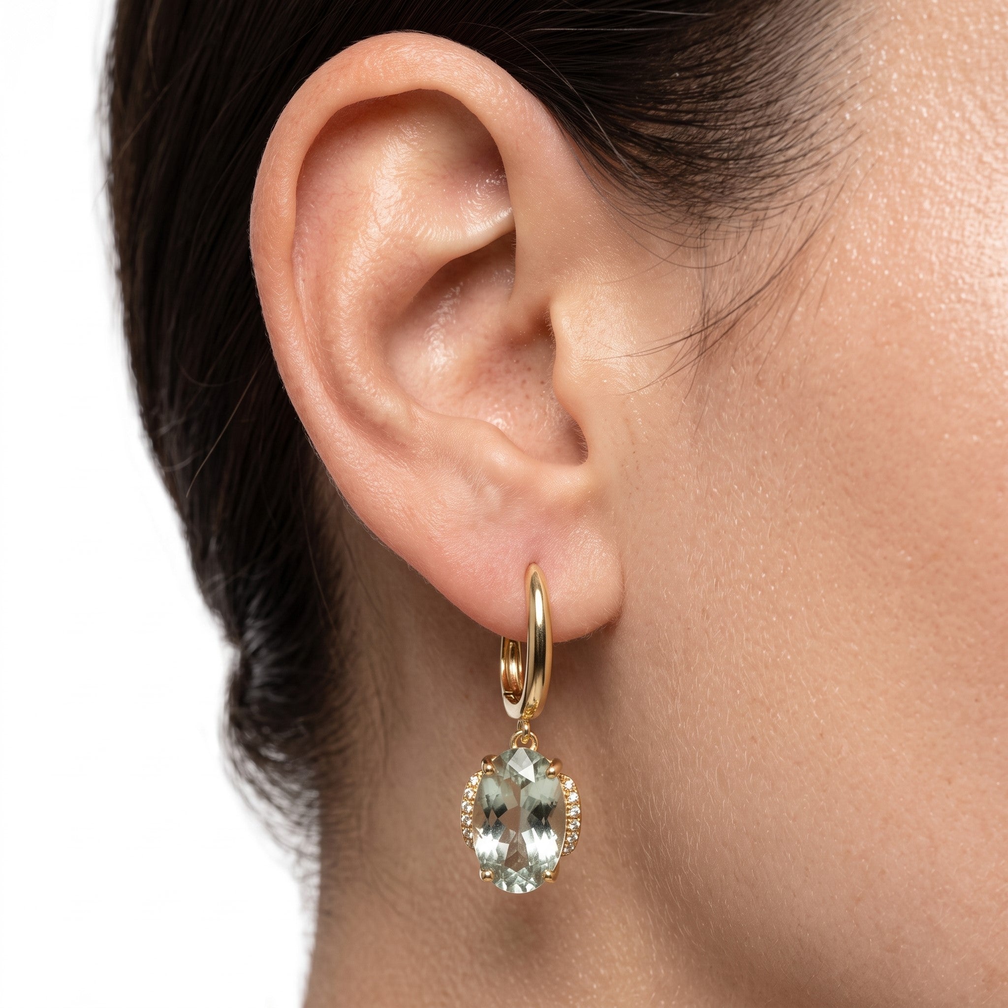 LALI Green Amethyst & Diamond Earrings