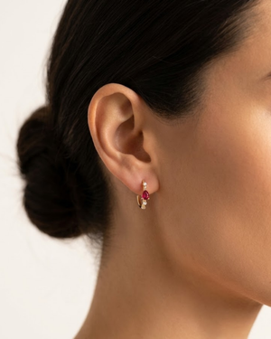 Royal Jewelry Ruby & Diamond Earrings
