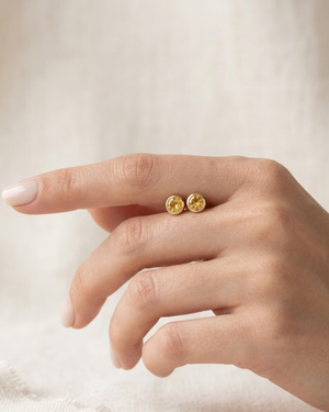Ostbye Citrine Bezel Stud Earrings
