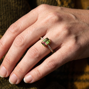 LALI Watermelon Tourmaline & Diamond Ring
