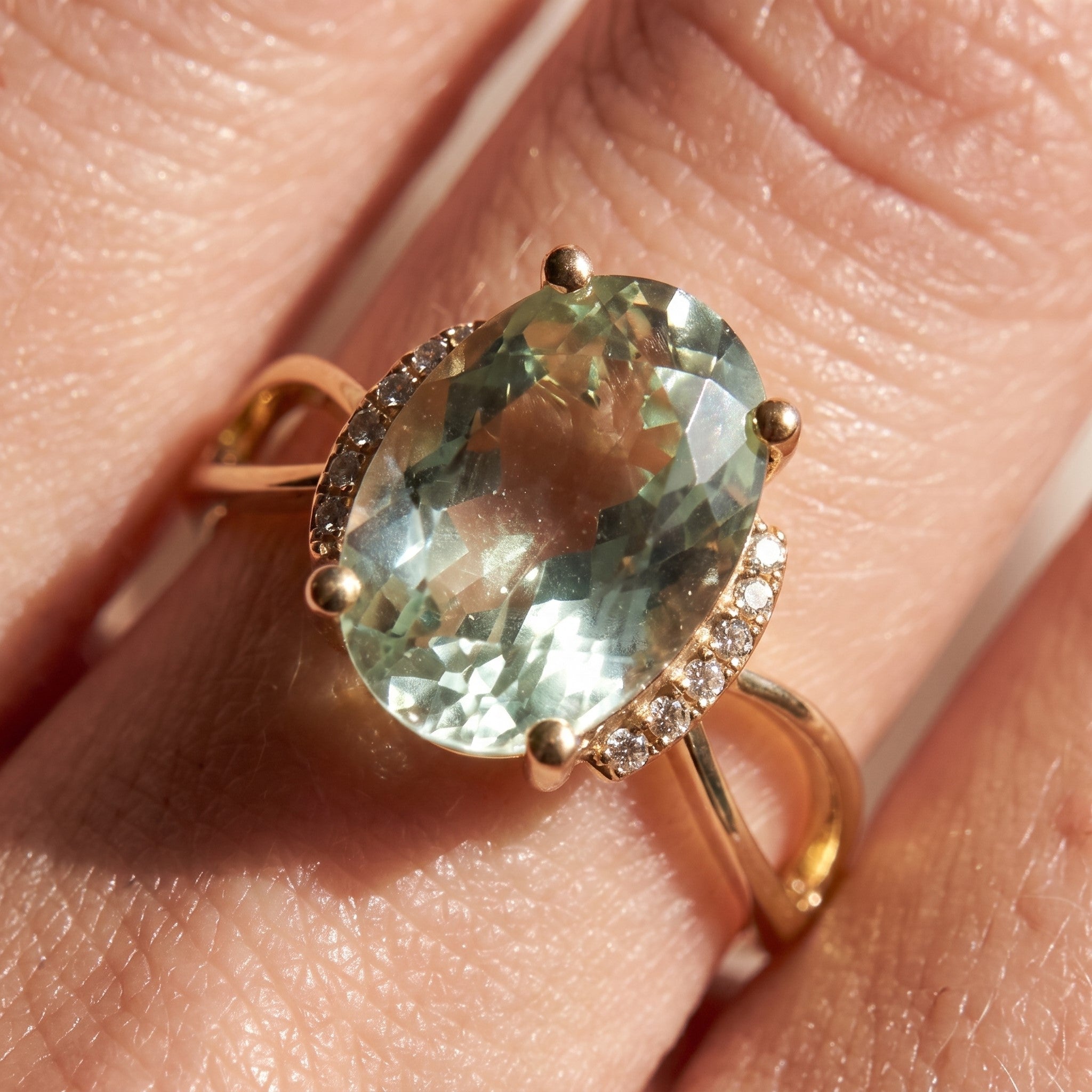 LALI Green Amethyst & Diamond Ring