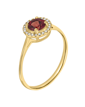 LALI Garnet & Diamond Birthstone Ring