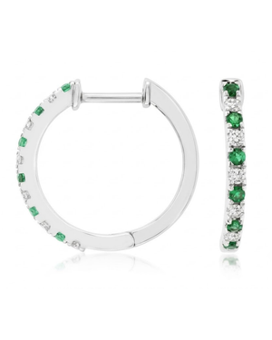 Royal Jewelry Emerald & Diamond Earrings