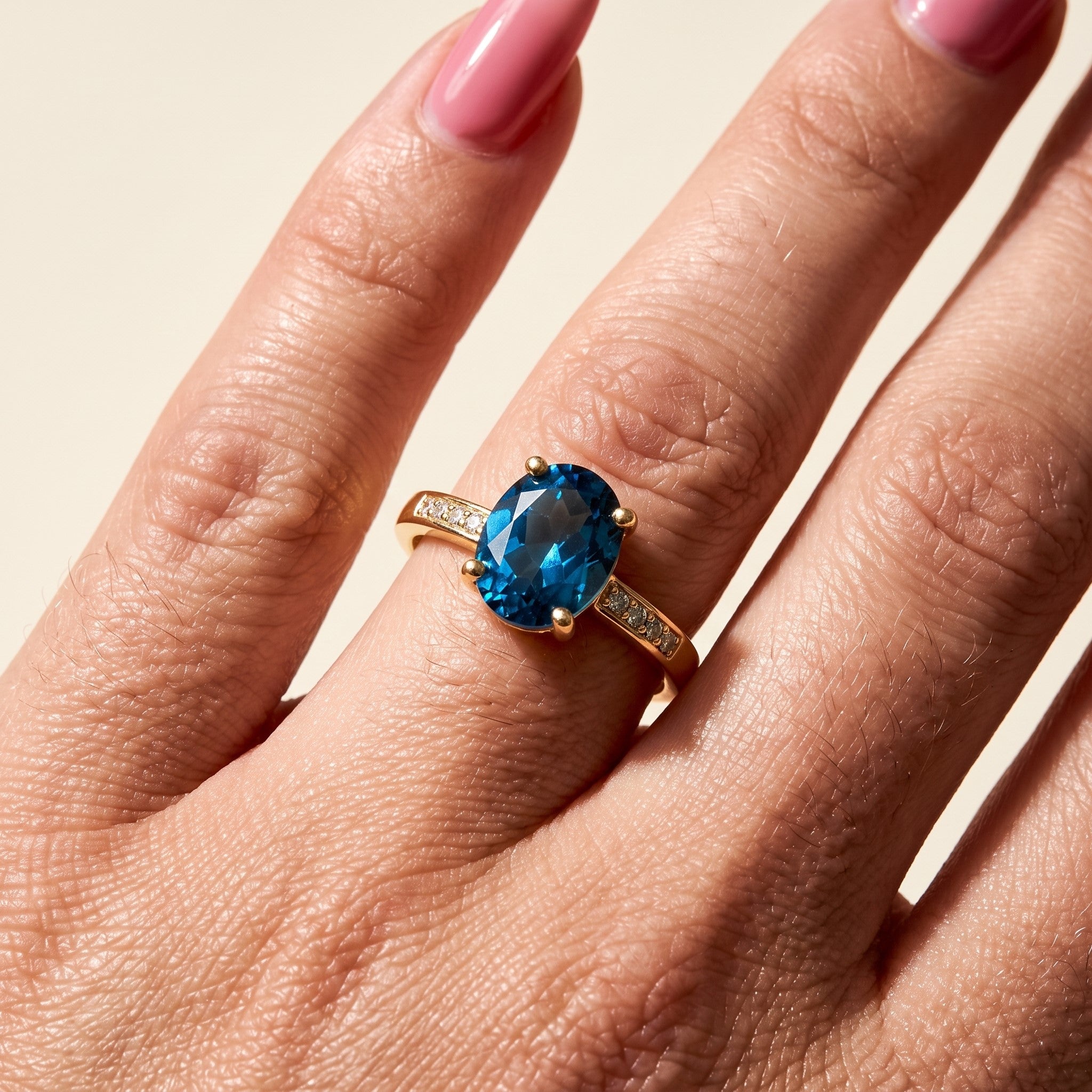 LALI London Blue Topaz & Diamond Ring