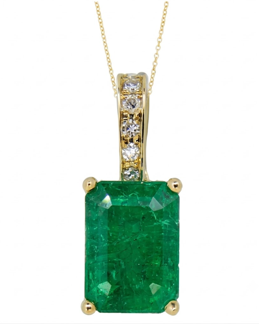 LALI Emerald & Diamond Pendant Necklace