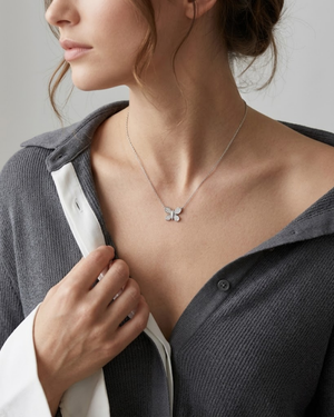 Royal Diamond Butterfly Necklace