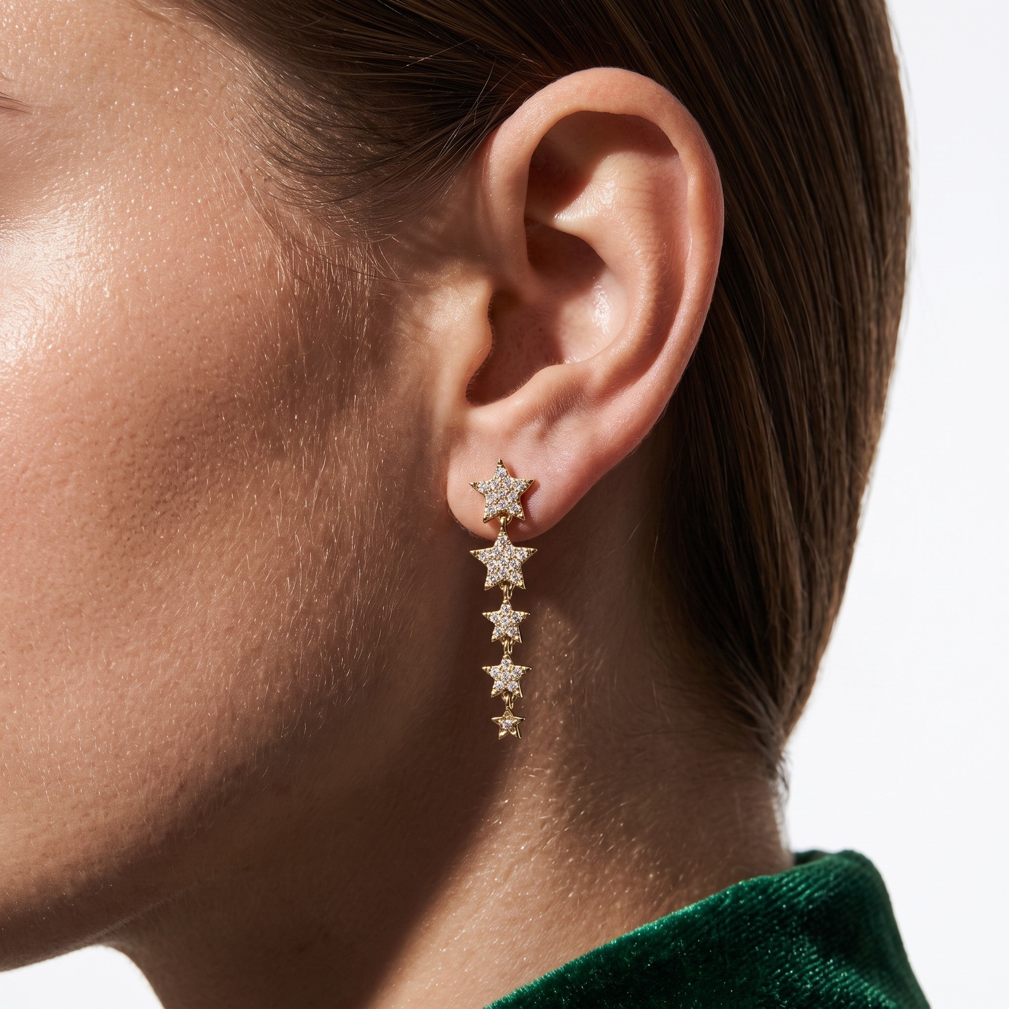 LALI Baguette Diamond Star Earrings