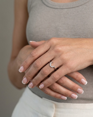 Royal Diamond Moon Ring