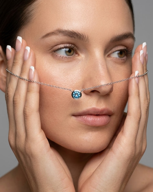 Ostbye Blue Topaz Bezel Pendant Necklace