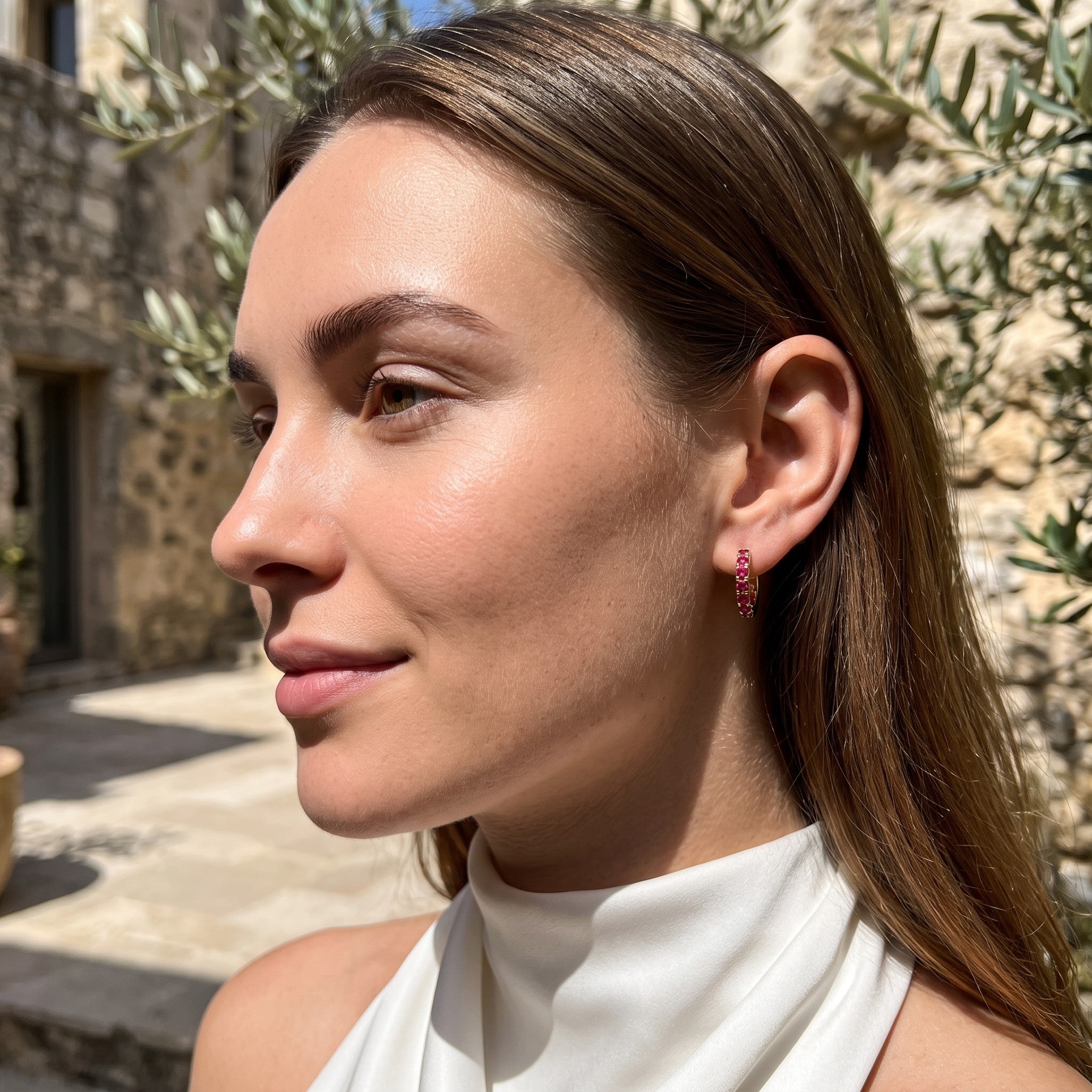 LALI Ruby Birthstone Stud Earrings