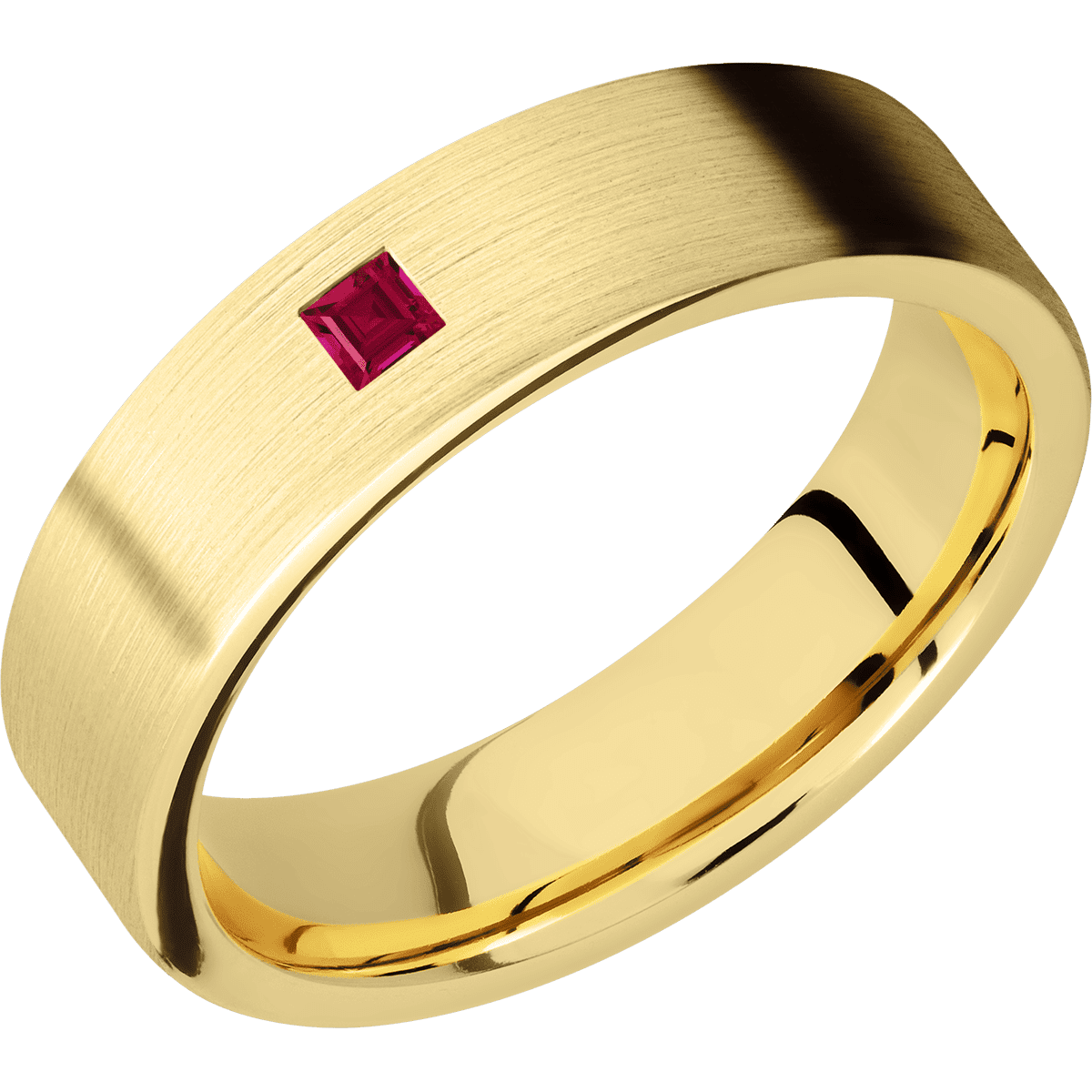 14K Yellow Gold + Satin Finish