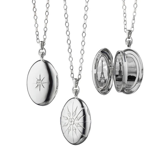 White Sapphire Premier Four Image Locket by Monica Rich Kosann