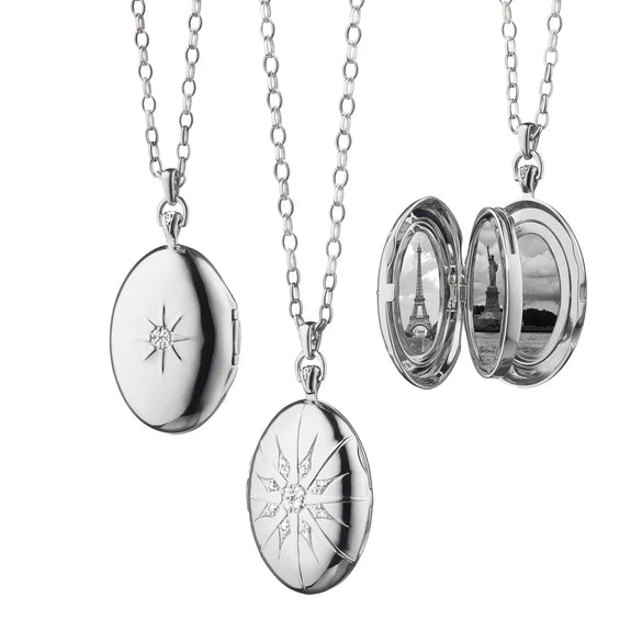 White Sapphire Premier Four Image Locket by Monica Rich Kosann