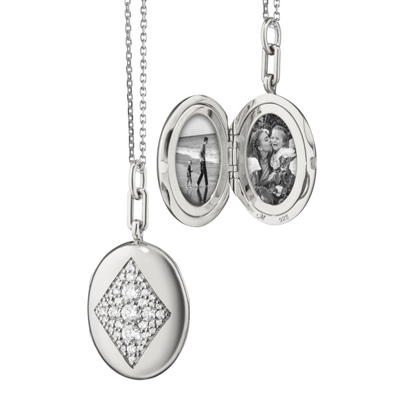 White Sapphire Art Deco Charlotte Locket by Monica Rich Kosann