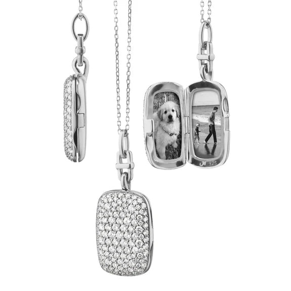 Pave White Sapphire Fran Locket by Monica Rich Kosann